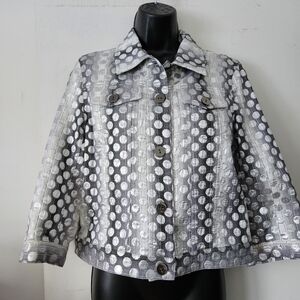 Bianca Nygard Stylish Silver Metallic Cropped Jacket
